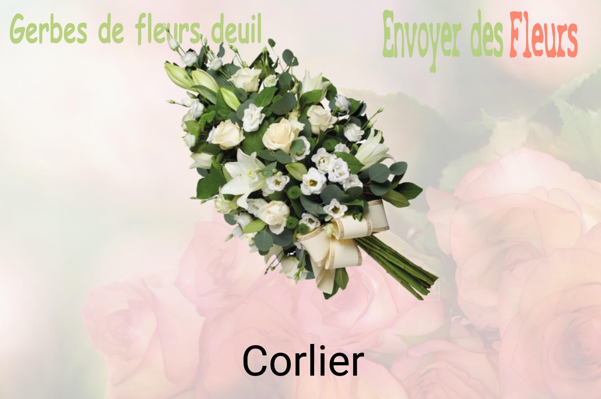 Gerbe de fleurs de deuil livrée à Corlier